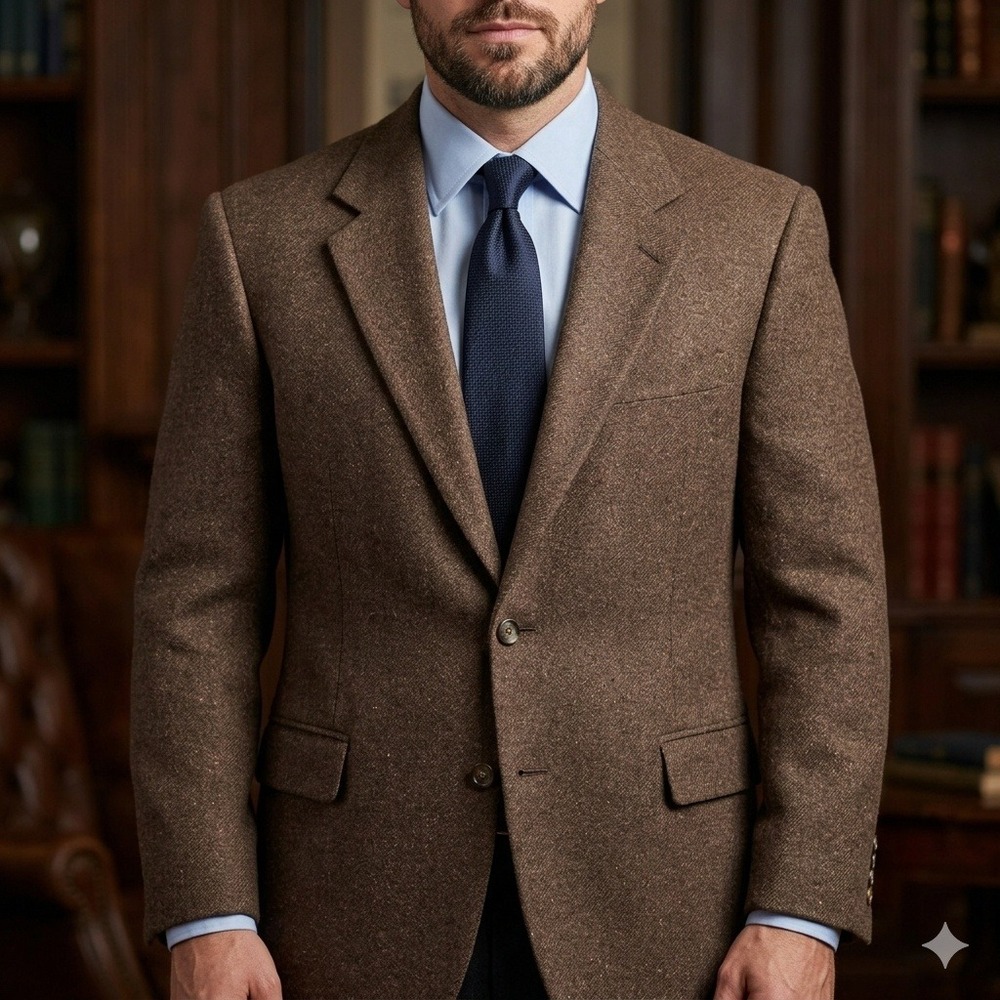 VTG‎ Brooks Brothers Loro Piana Cashmere Blazer Mens 43R Brown Coarsehair Italy